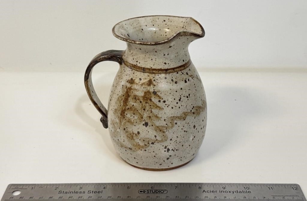 Artwork by Judy Blake, NICE JUDY BLAKE BREWER SIGNED POTTERY PITCHER, Made of Pottery