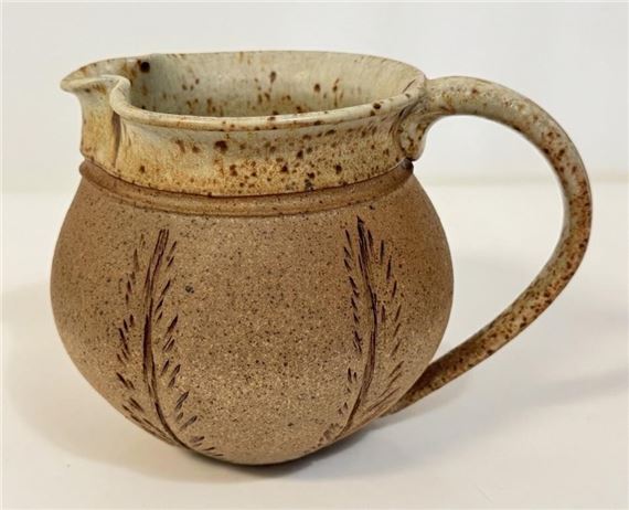 NICE JUDY BLAKE BREWER SIGNED POTTERY PITCHER by Judy Blake
