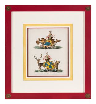 A Set of Ten English Engravings of Coats of Arms - English School, 18th Century