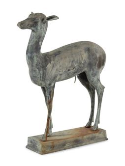 A Continental Bronze Model of a Deer - Continental School, 20th Century