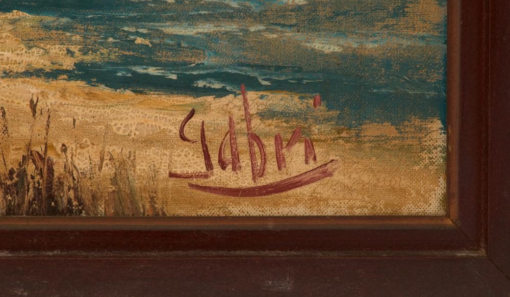 Artwork by George Gabin, Villa on the Coast, Made of acrylic and oil on canvas