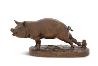 Pig Tied to a Stake - Frederick G. R. Roth