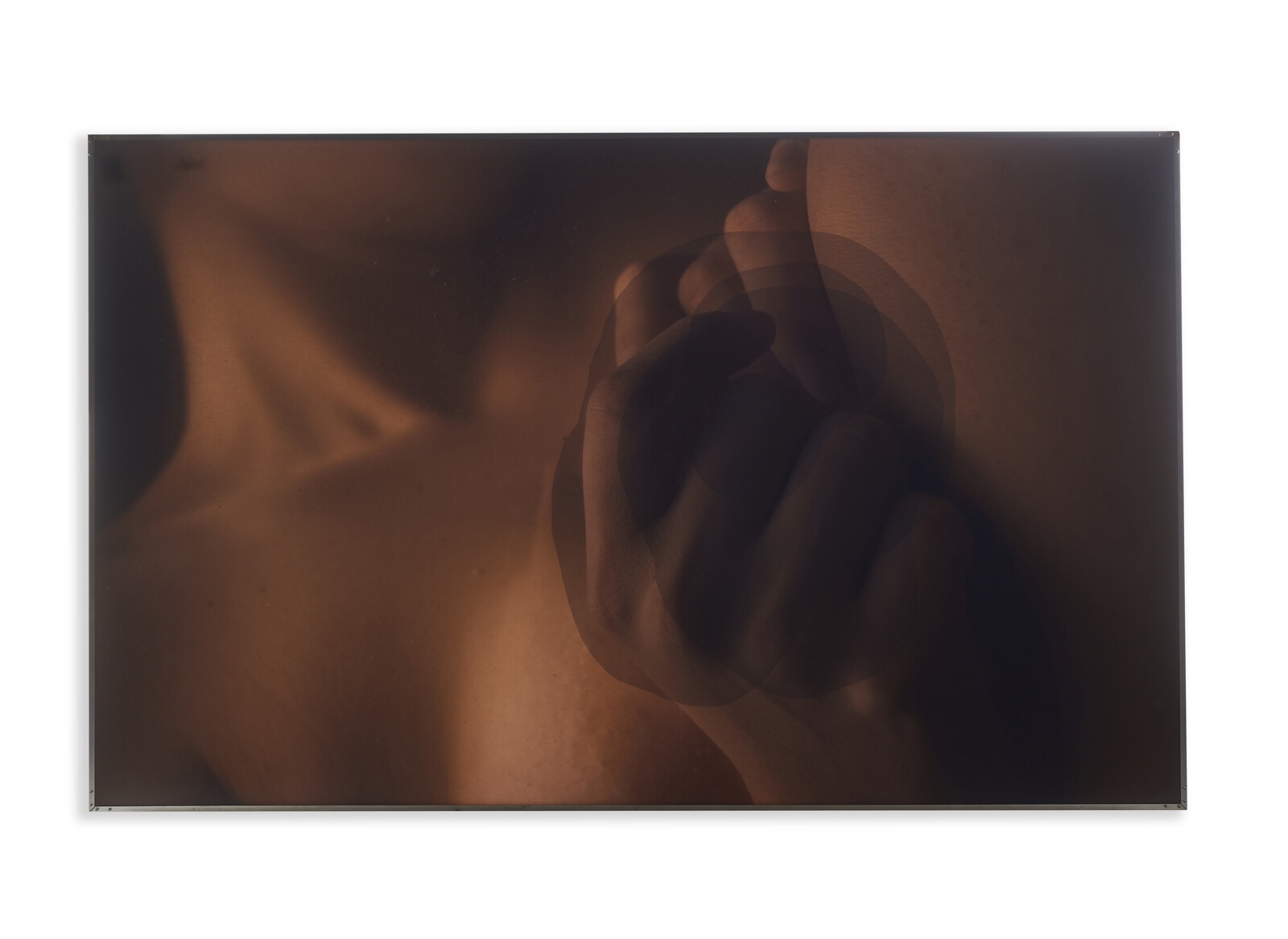 Artwork by Matteo Basilè, AMORE LIQUIDO, Made of stampa lambda su opal + alluminio +neon