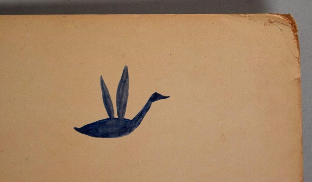 Artwork by Bill Traylor, dancing scene with figures, birds, snake, dog, Made of Tempera on found cardboard