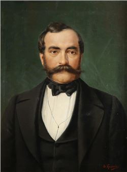 Porträt eines vornehmen Herrn in schwarzem Anzug - Eduard Kasparides