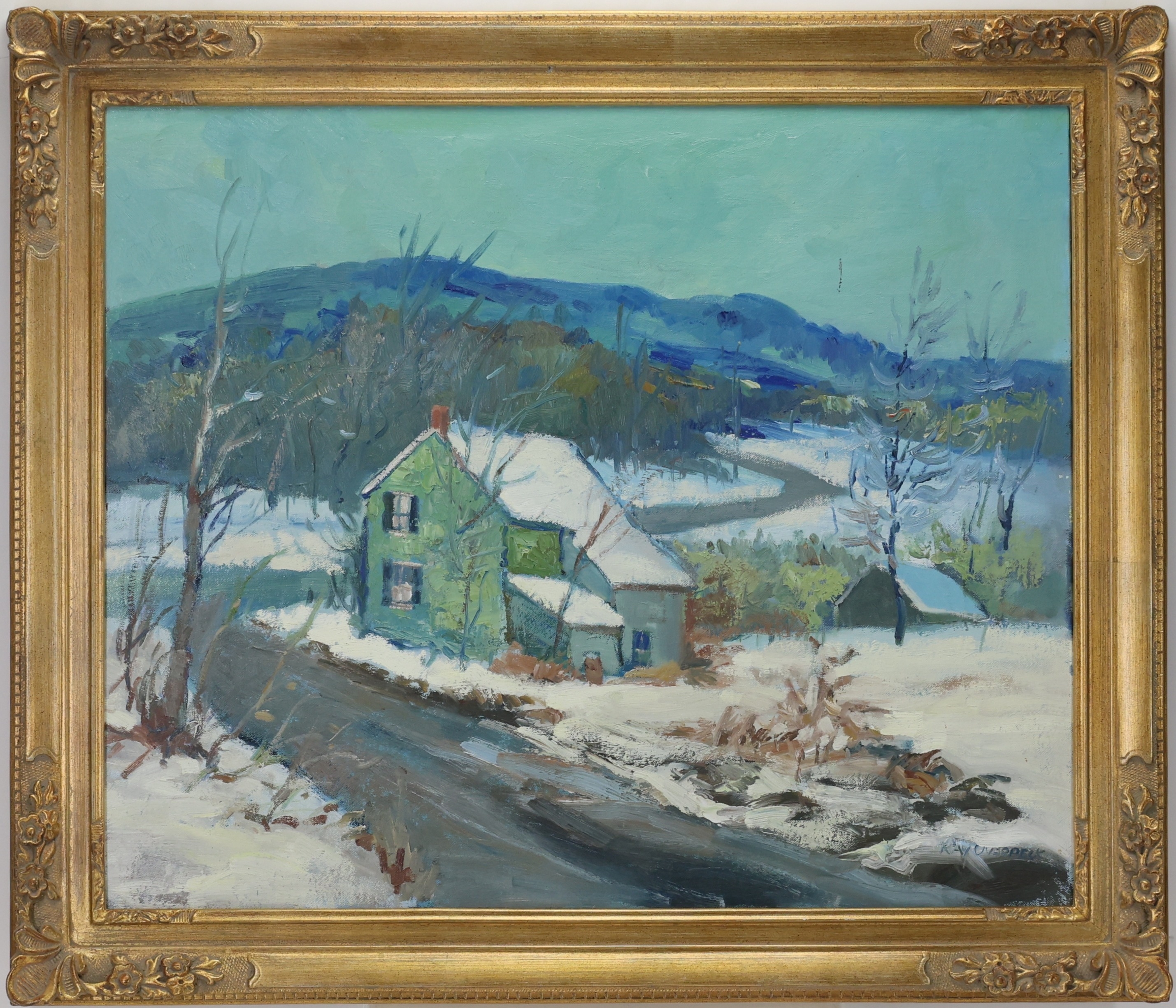 Artwork by Ray Overpeck, Winter Hills, Made of Oil on board