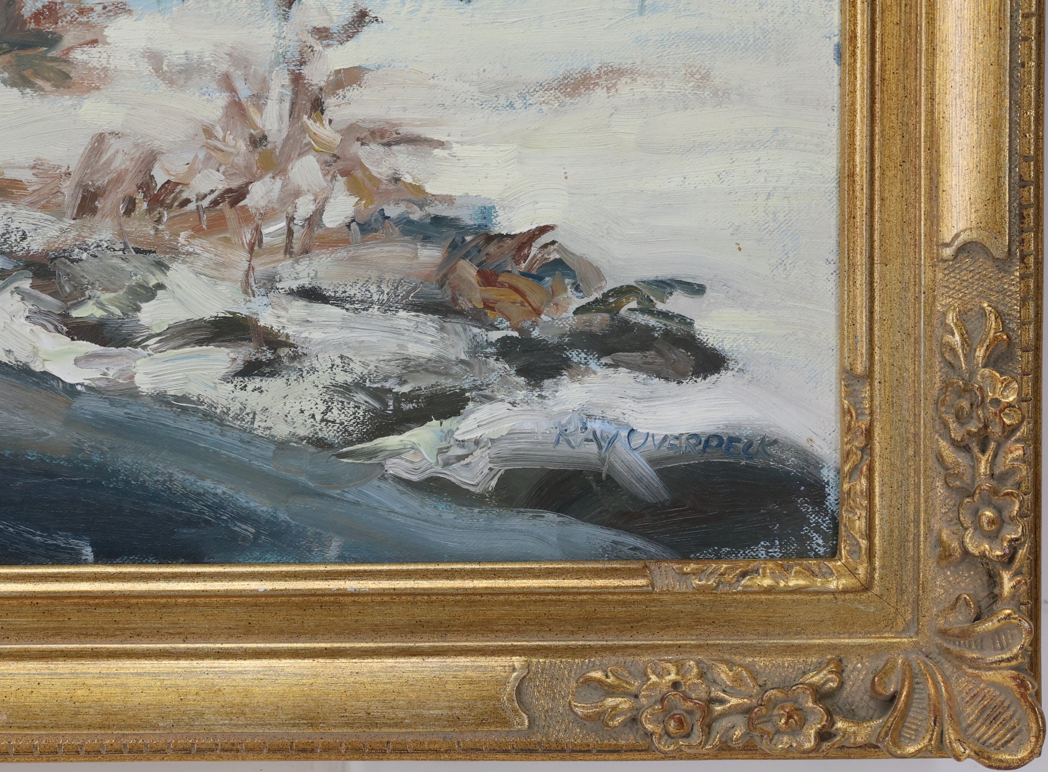 Artwork by Ray Overpeck, Winter Hills, Made of Oil on board