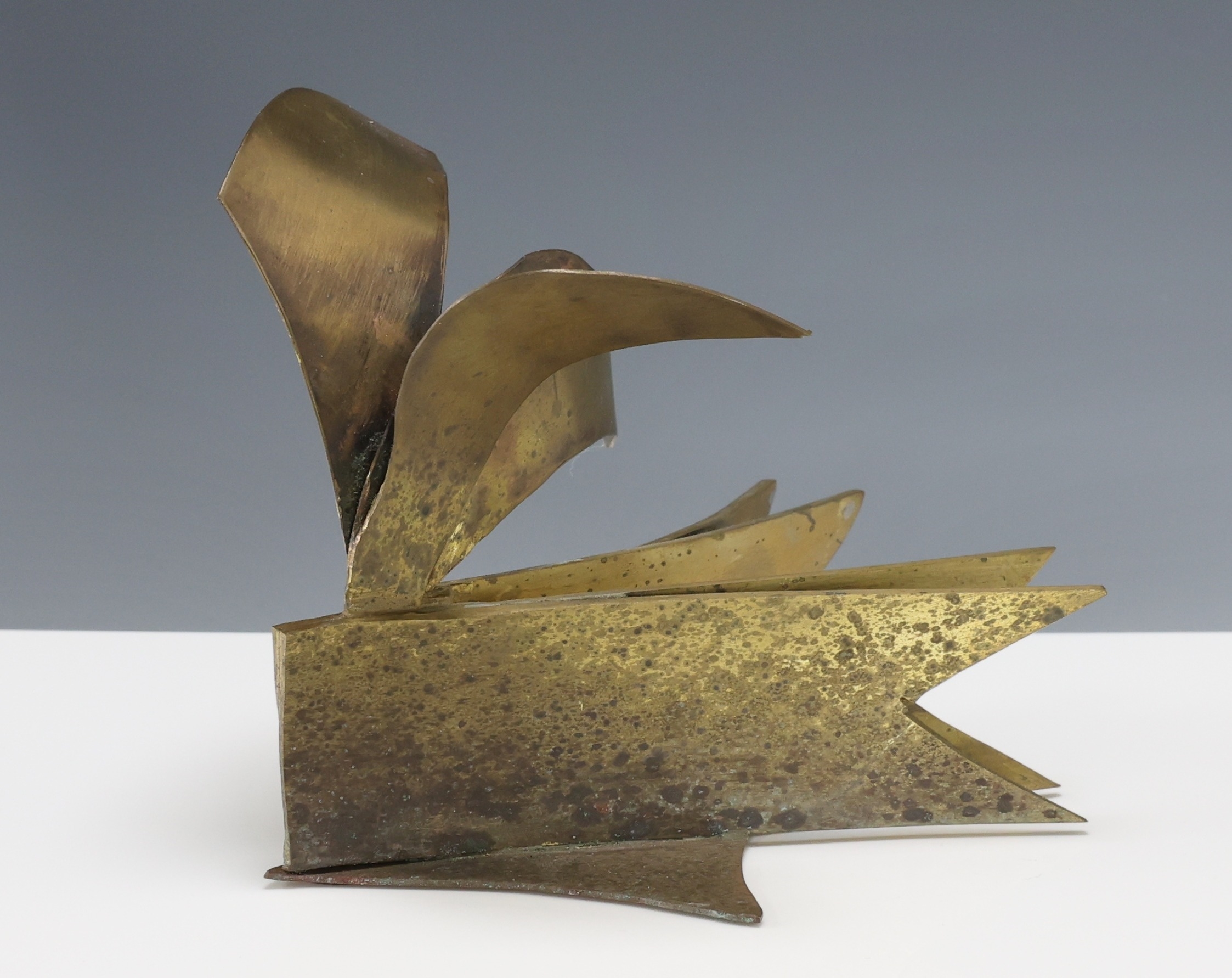 Raymond Rocklin | Welded metal abstract sculpture suggestive of a ...