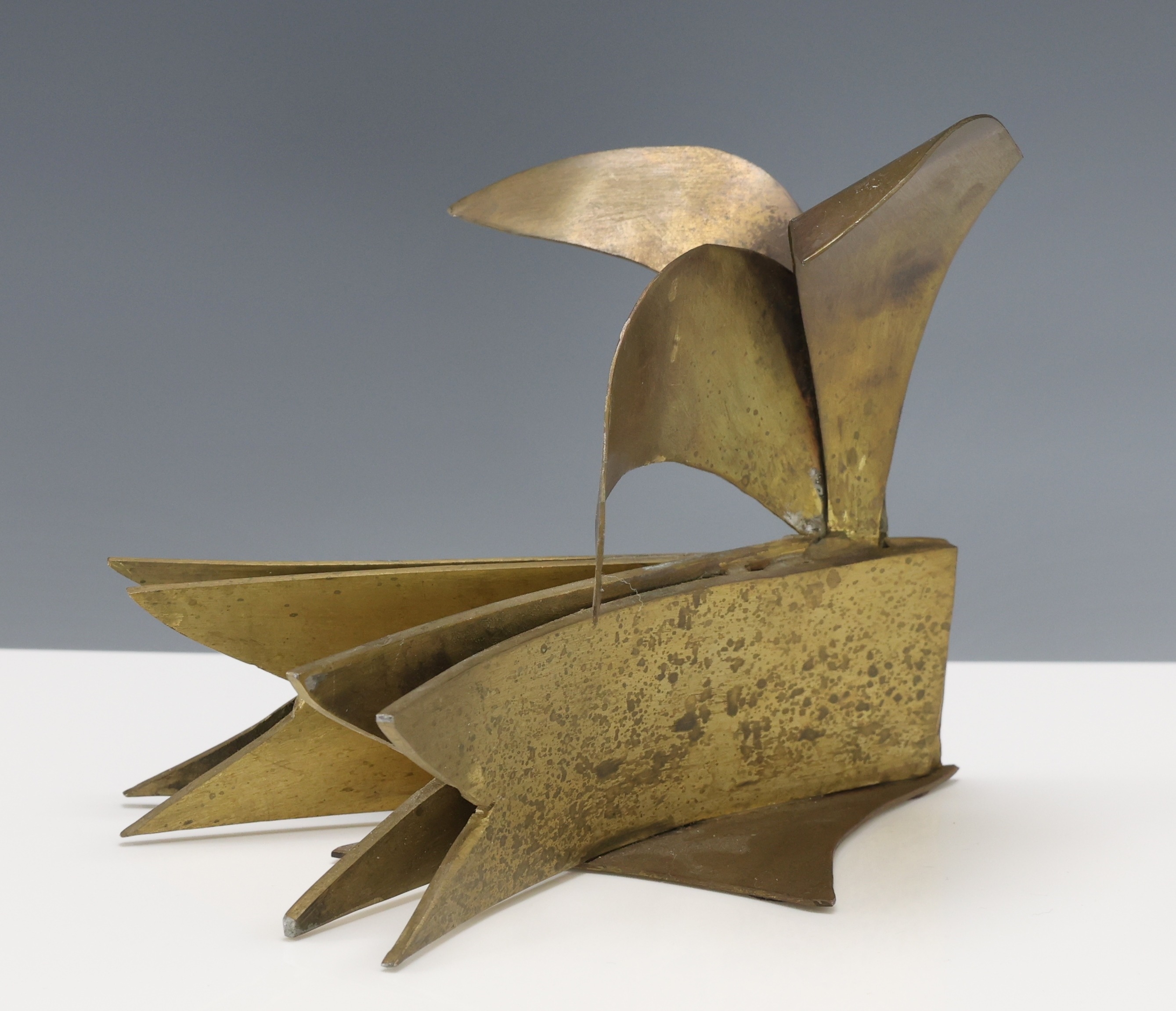 Raymond Rocklin | Welded metal abstract sculpture suggestive of a ...
