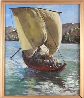 Merchants on the river - Hubert Roger