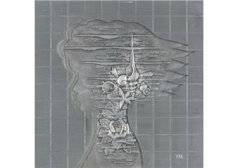Metal carved plaque: Distant time - Tadashi Nishimura