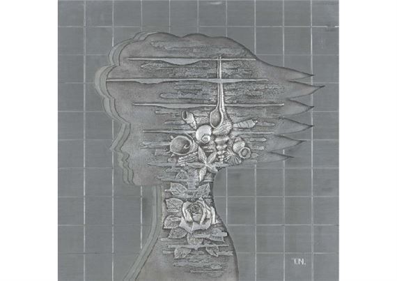 Metal carved plaque: Distant time - Tadashi Nishimura