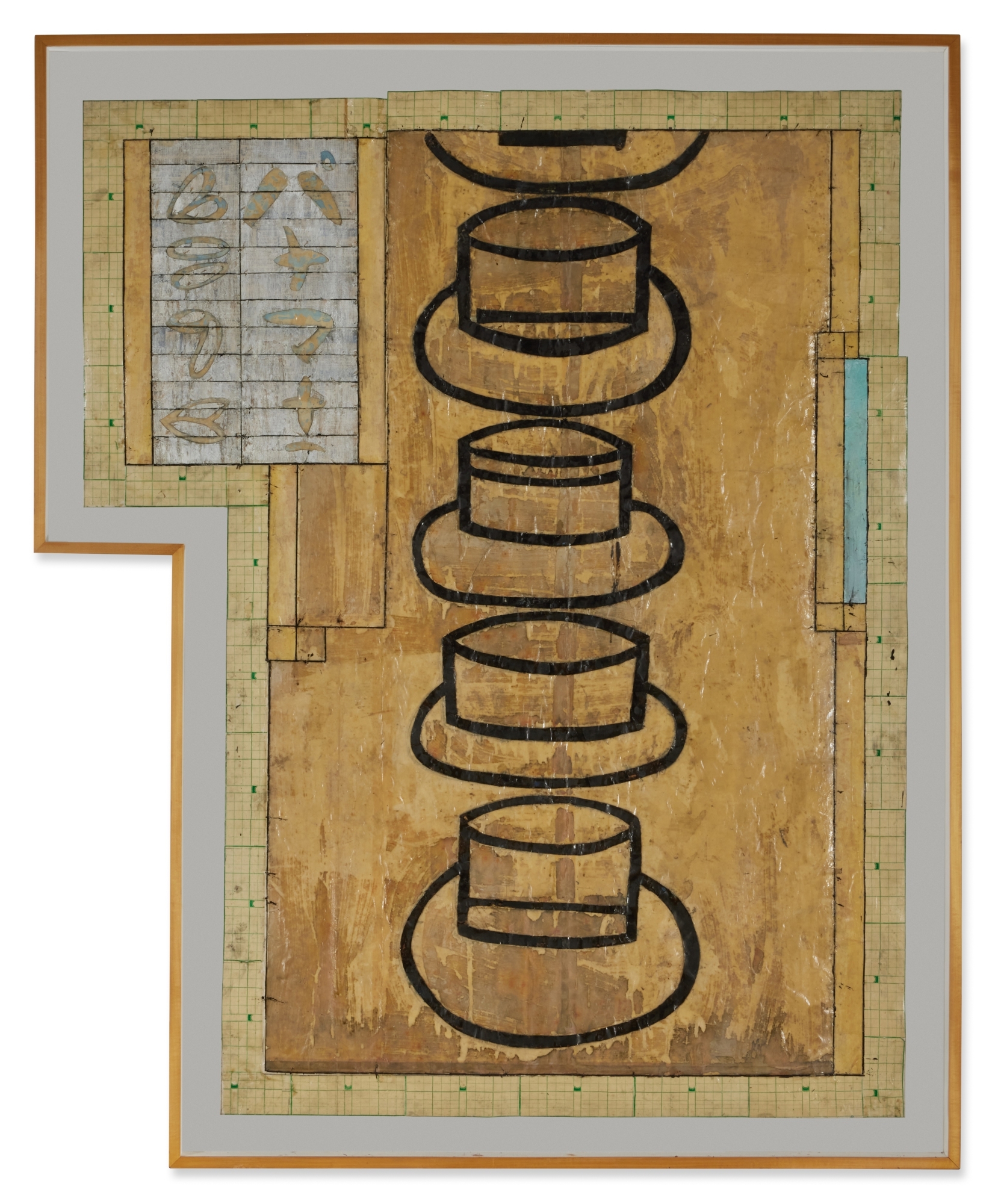 Artwork by Eugene Brodsky, Hats Stack, Made of mixed media on paper