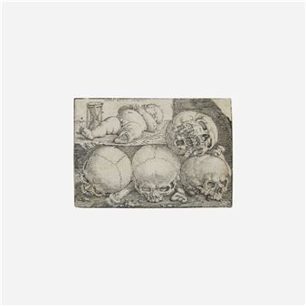 Sleeping Child with Four Skulls (Mors Omnia Aequat) (After Barthel Beham - Lucas Kilian