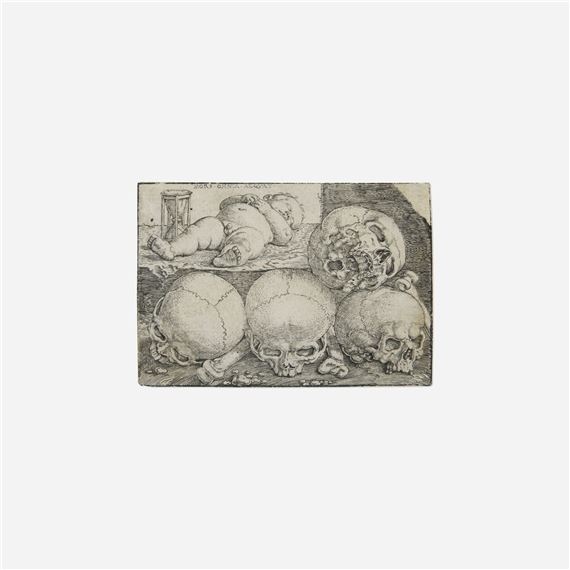 Sleeping Child with Four Skulls (Mors Omnia Aequat) (After Barthel Beham - Lucas Kilian