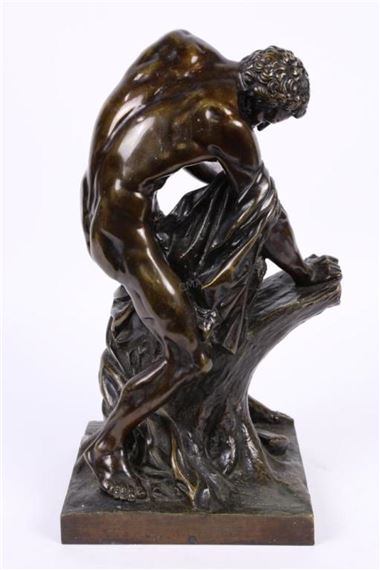 Edme Dumont | Milo of Croton splitting the tree trunk | MutualArt