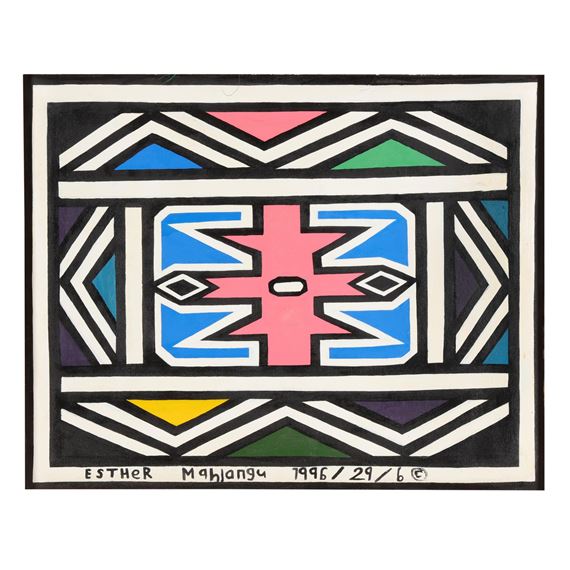 Ndebele Abstract by Esther Mahlangu, 1996