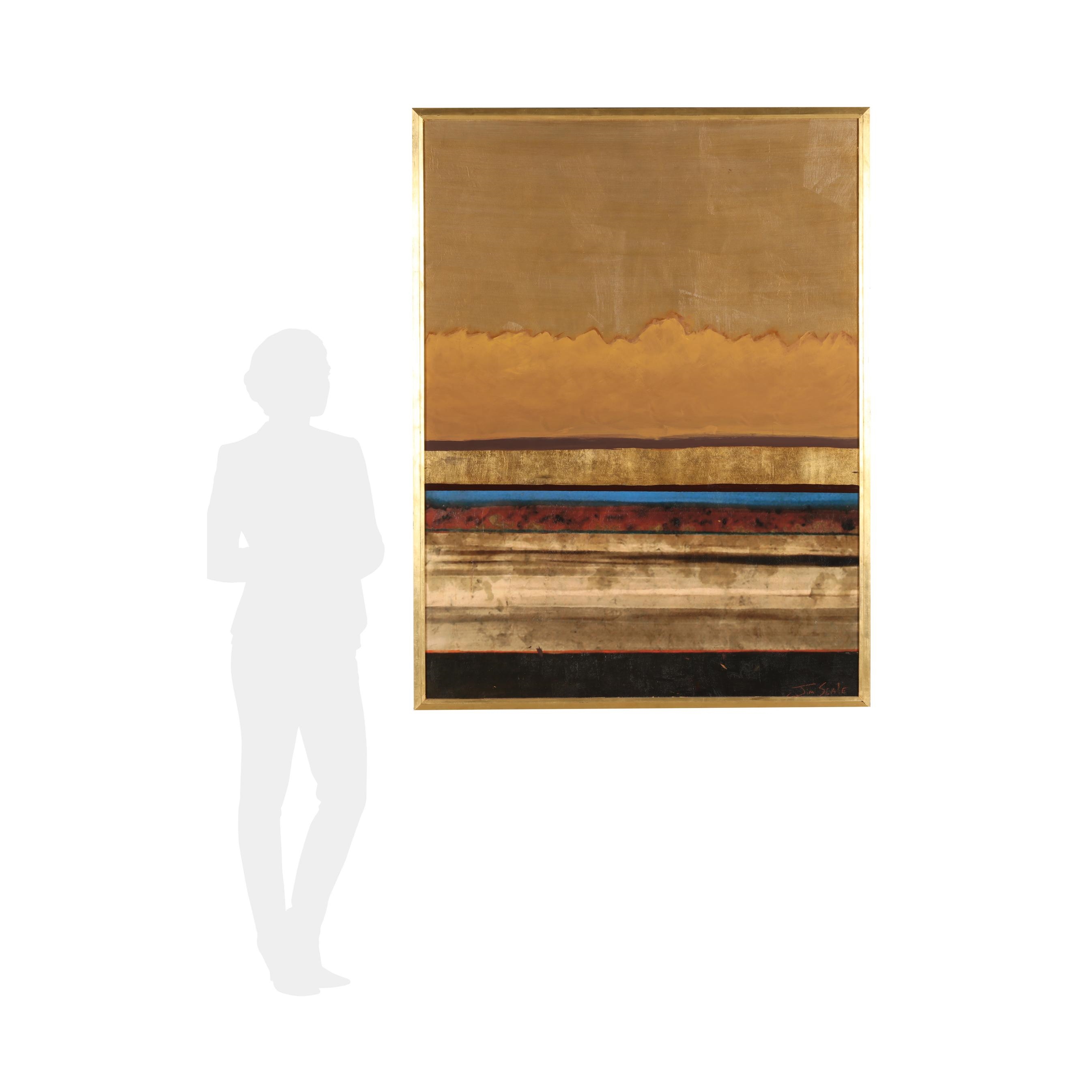 Artwork by Jim Seale, Large Abstract Composition, Made of Oil, gold leaf, and encaustic on canvas