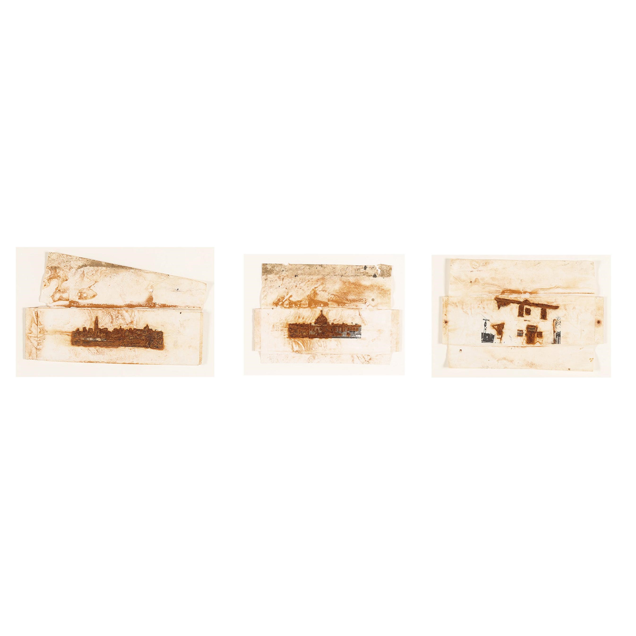 Artwork by Leonardo Drew, Numbers 25X, 26X and 27X (A Triptych, Made of Plexiglass