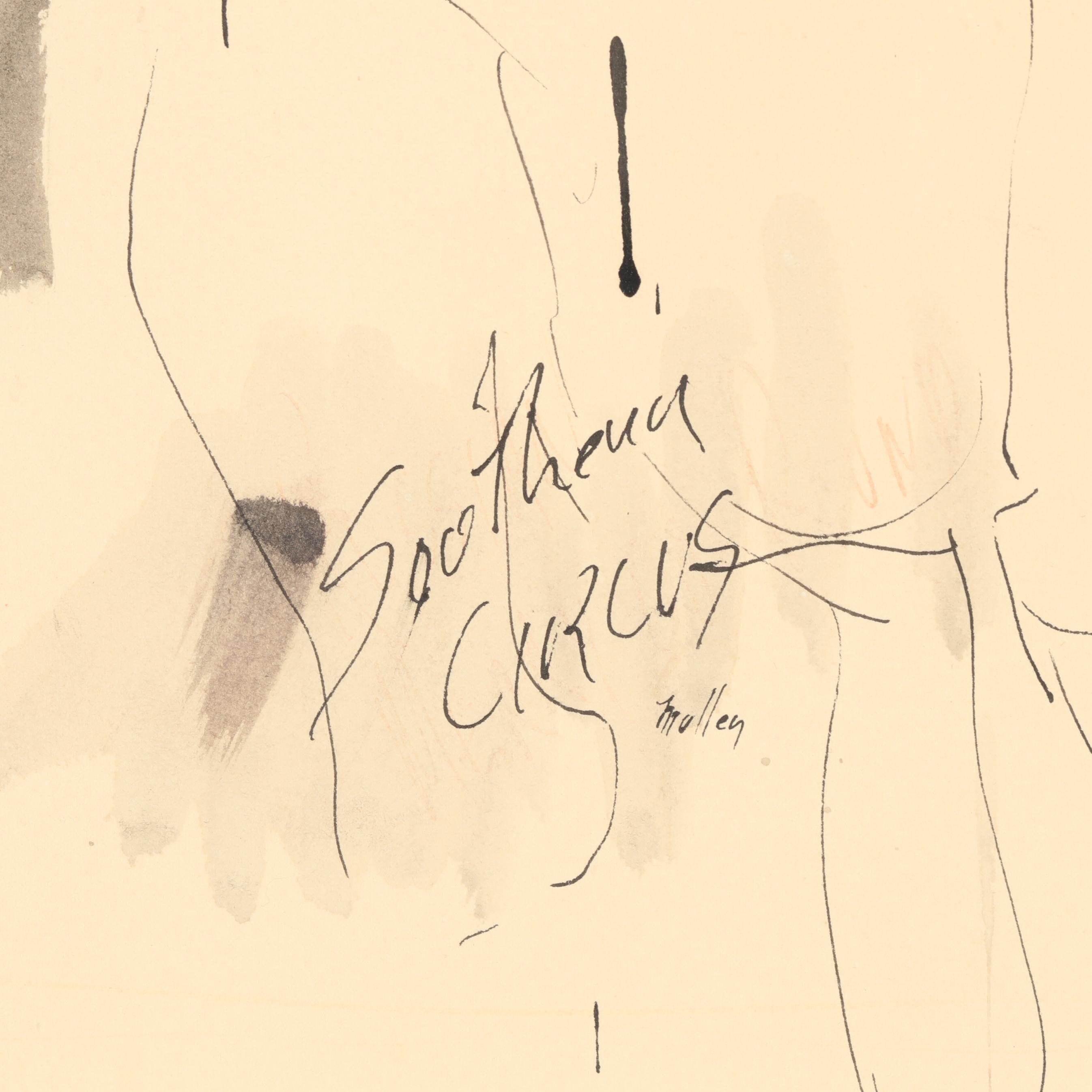 Artwork by Philip Edward Mullen, Southern Circus, Made of watercolor and white