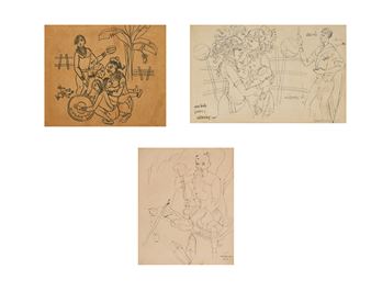 Three Untitled Works - Abdulrahim Apabhai Almelkar