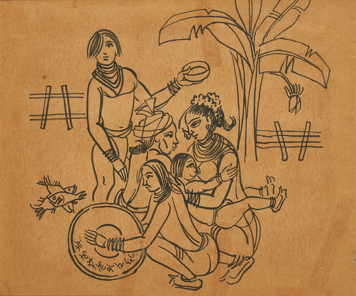 Artwork by Abdulrahim Apabhai Almelkar, Three Untitled Works, Made of Ink on paper