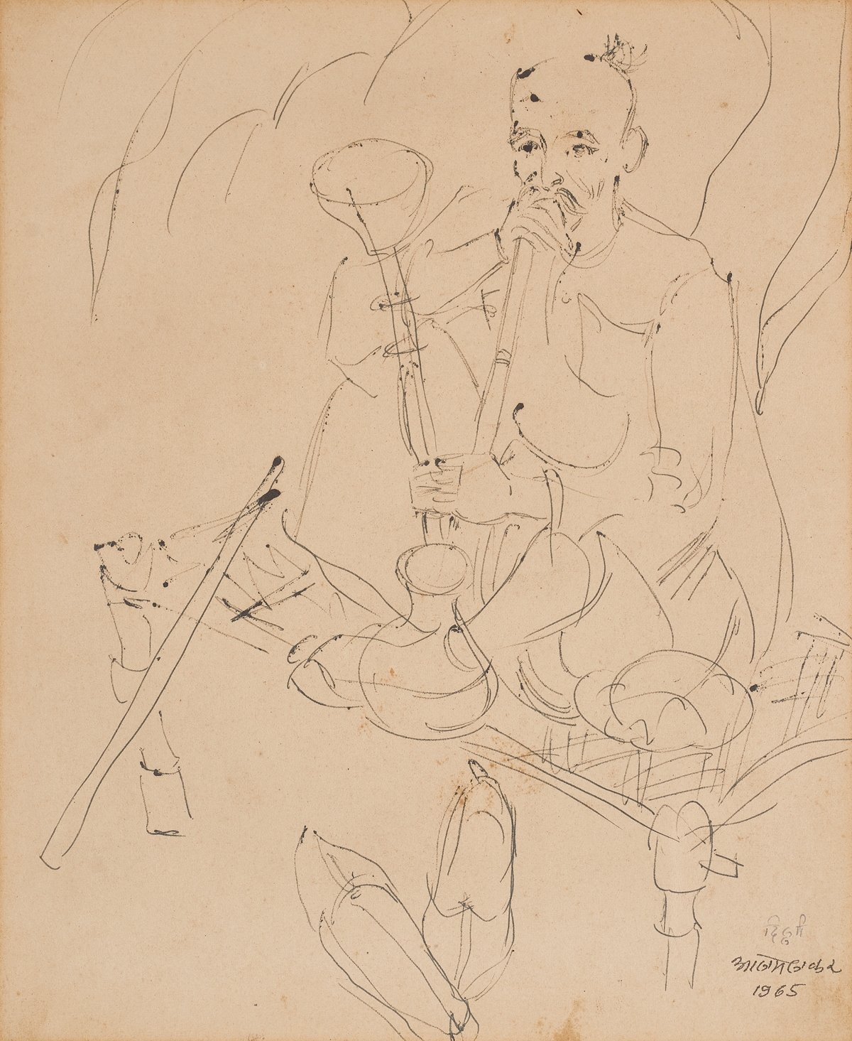 Artwork by Abdulrahim Apabhai Almelkar, Three Untitled Works, Made of Ink on paper