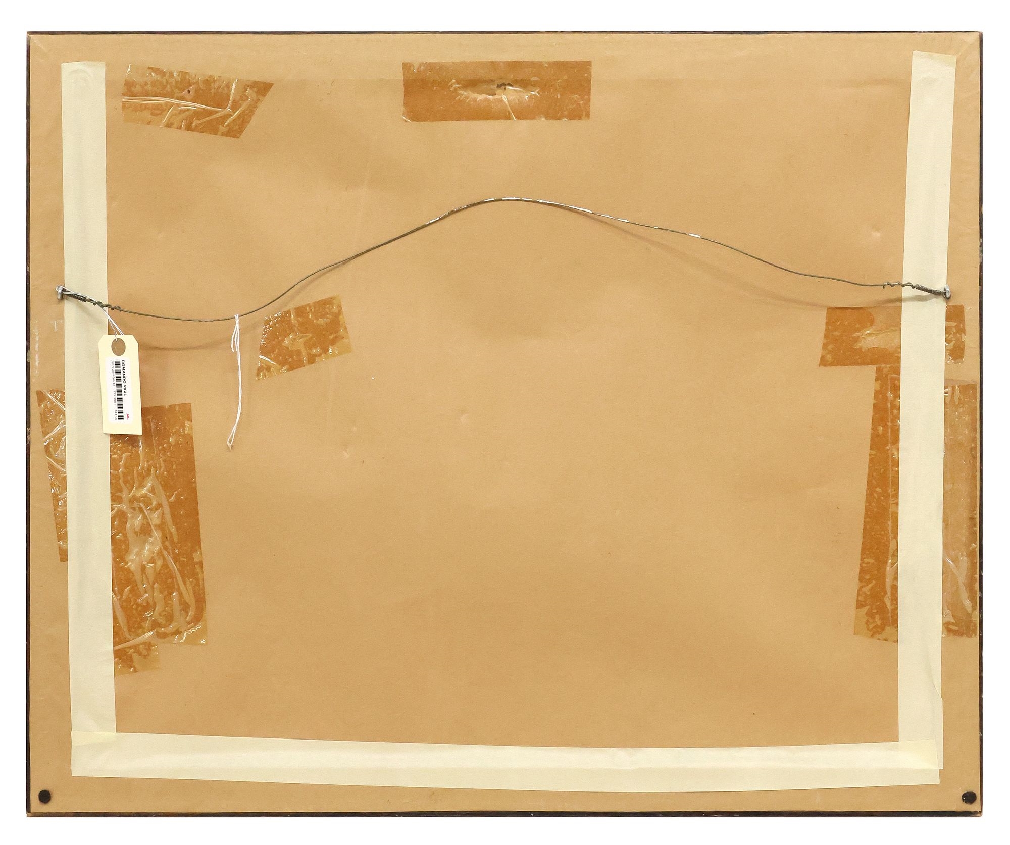 Artwork by Romando Vigil, Pinto and Skunks below Rainclouds, Made of gouache painting on paper