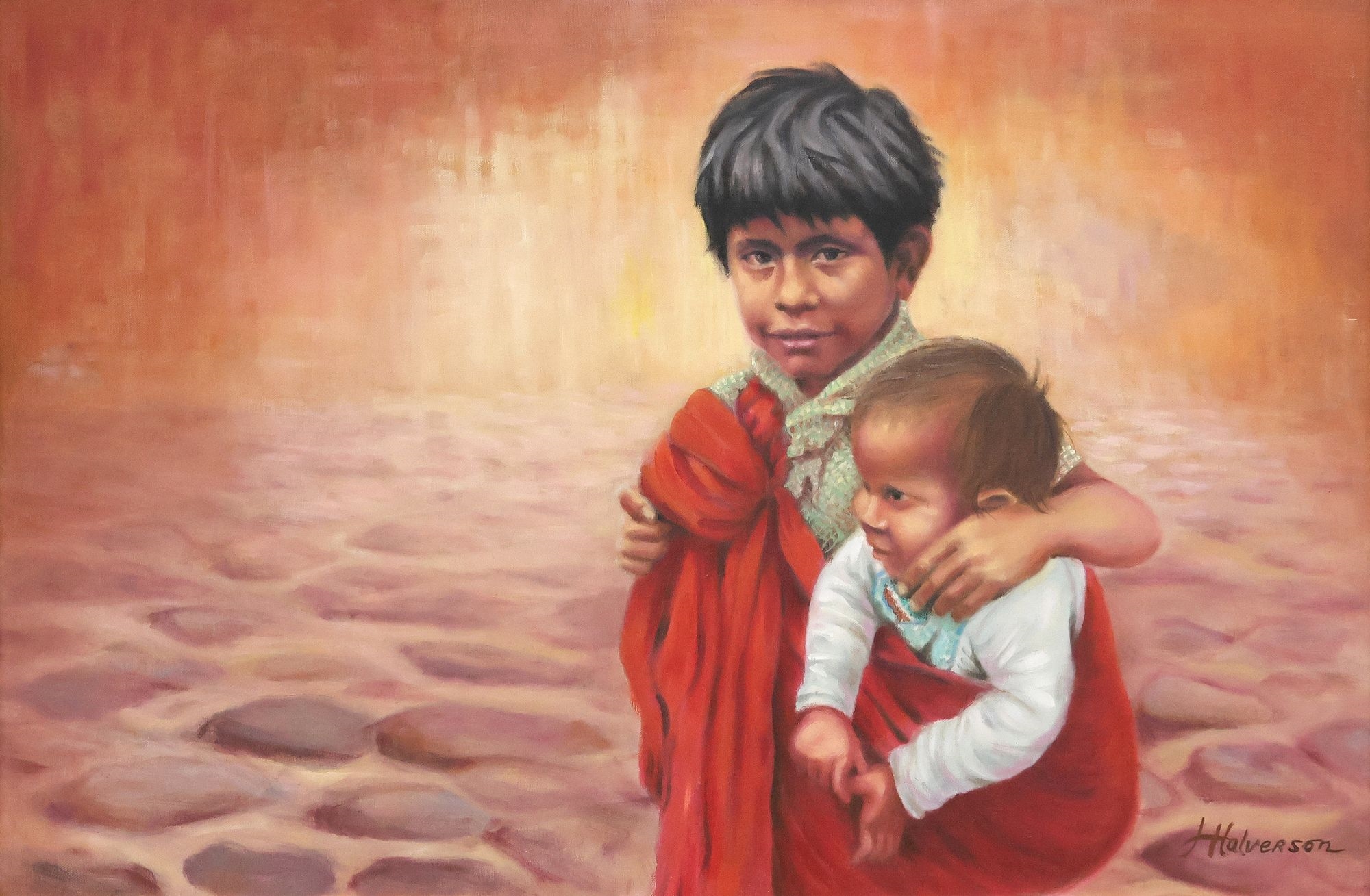 Jean Halverson | PAINTING OF TWO CHILDREN | MutualArt
