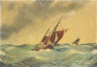 Fishing boat off Norderney - Johann Heinz Mindermann