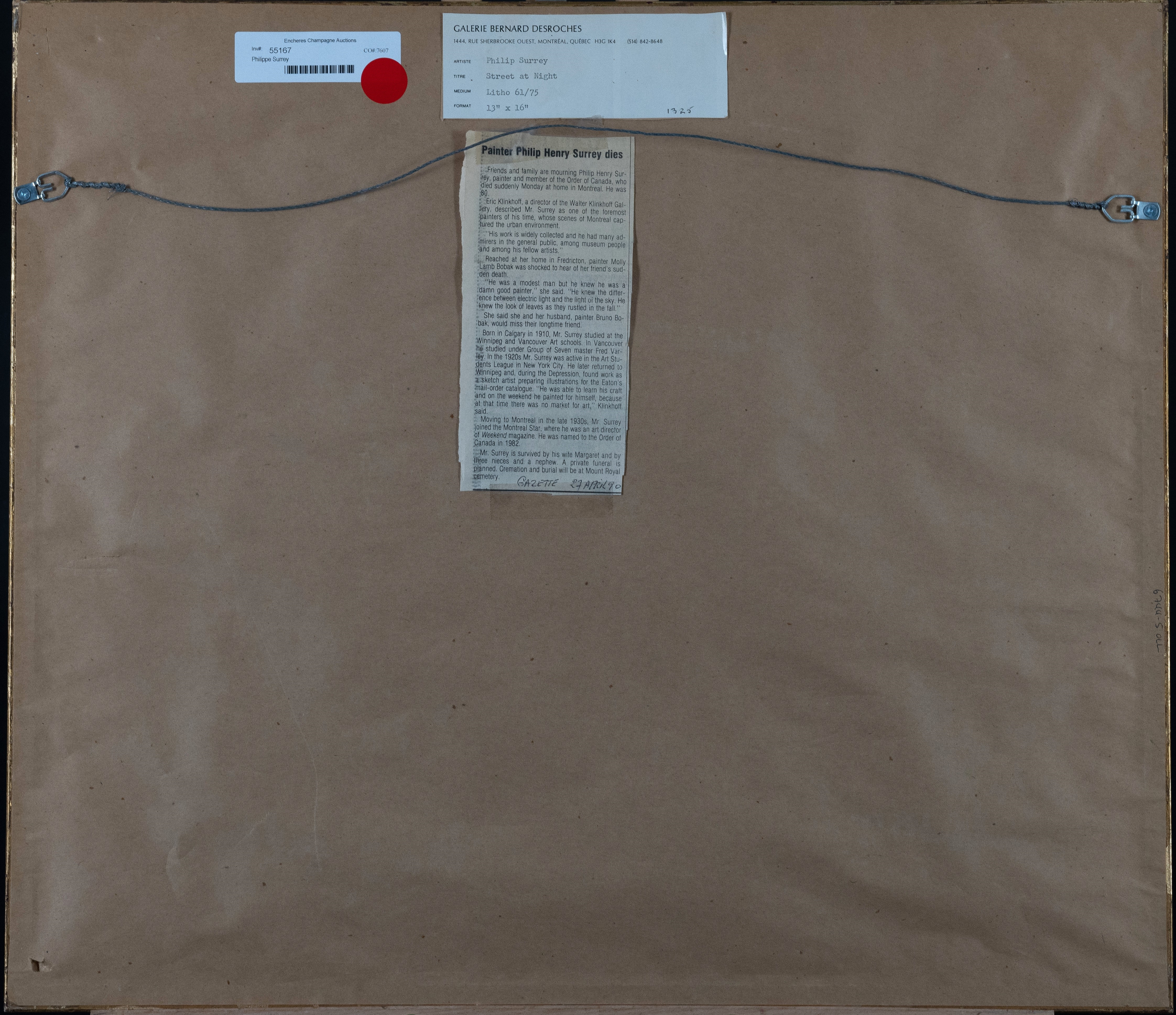 Artwork by Philip Henry Surrey, Street at night, Made of Sérigraphie