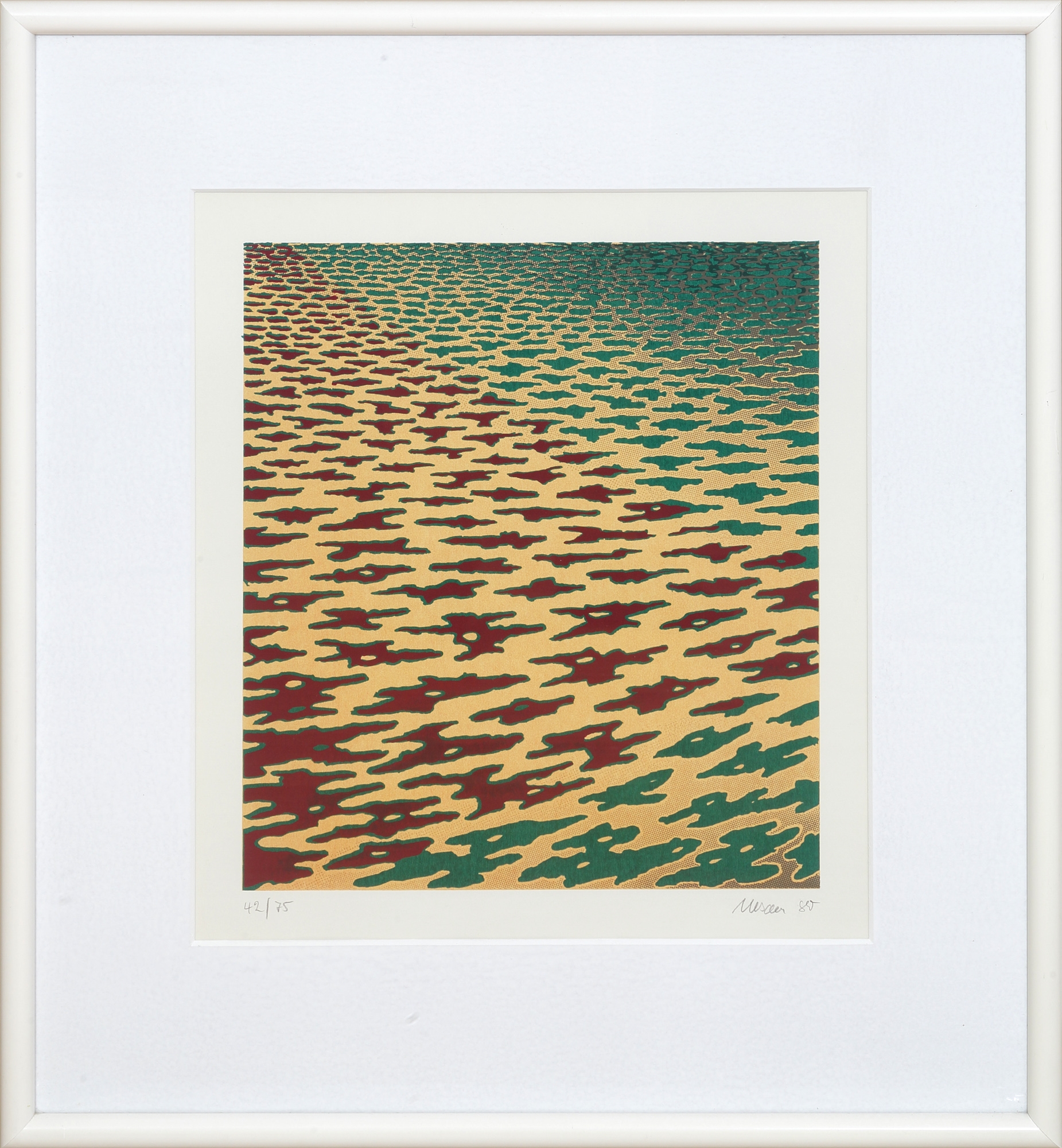 Artwork by Werner Bauer, Optische Komposition, Made of color screenprint