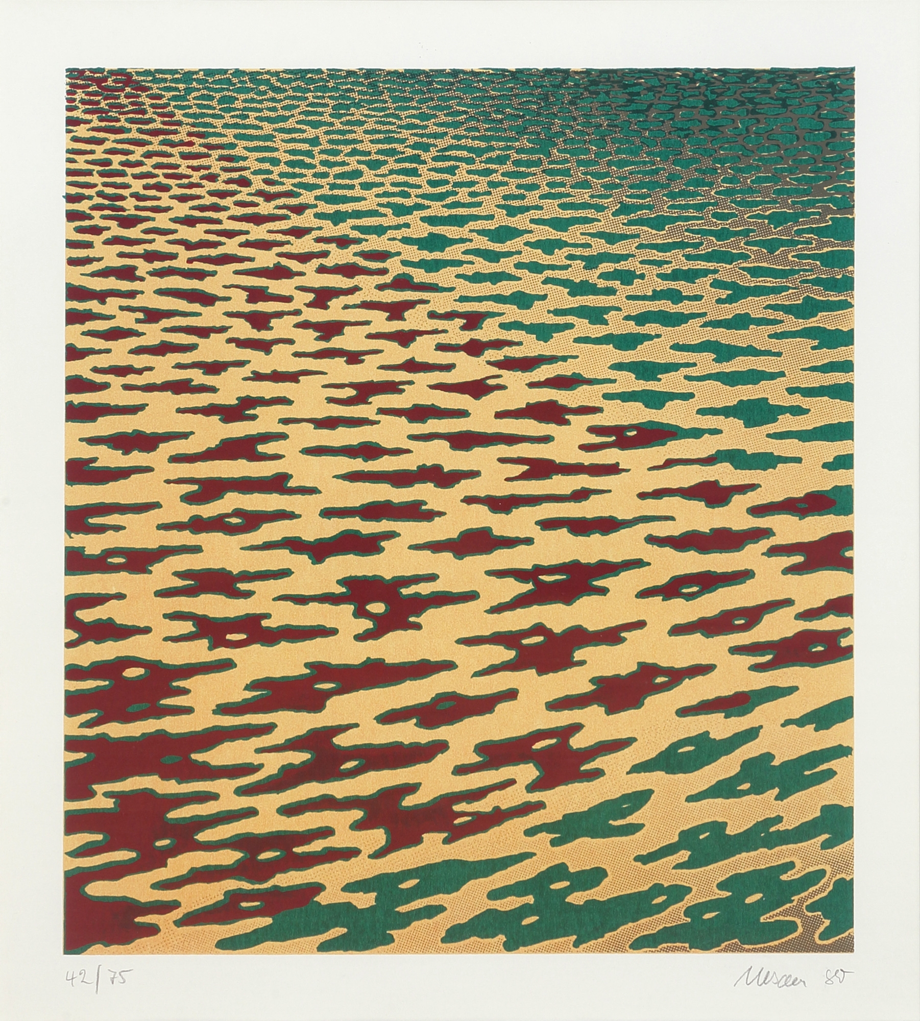 Artwork by Werner Bauer, Optische Komposition, Made of color screenprint