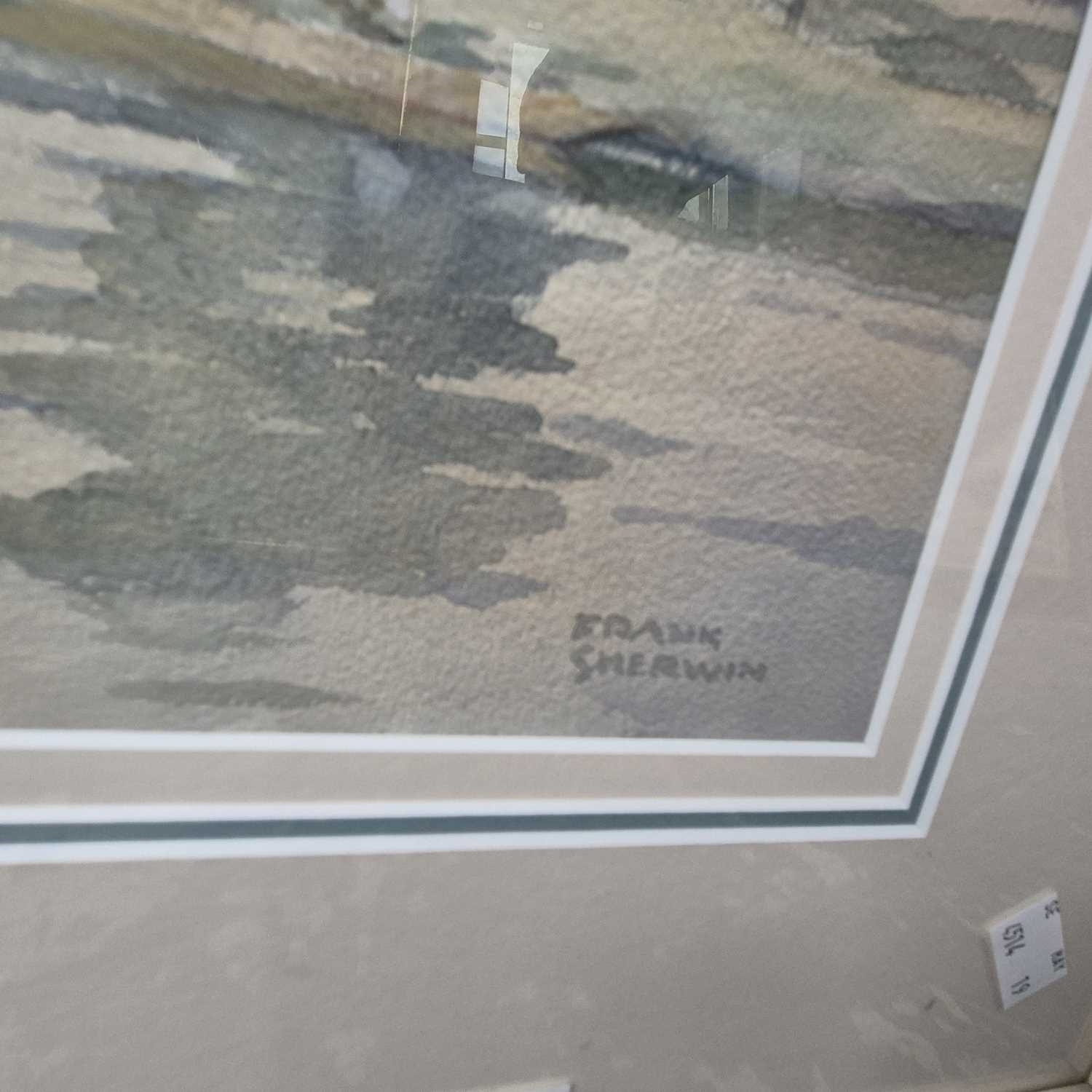 Artwork by Frank Sherwin, A River Weir, Made of watercolor