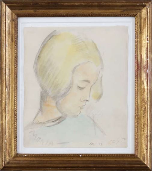 Mädchenkopf im Profil (Monia by Dorothea Maetzel-Johannsen, 1927