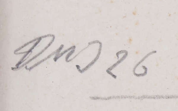 Artwork by Dorothea Maetzel-Johannsen, Knabenakt, Made of watercolored pencil drawing on paper