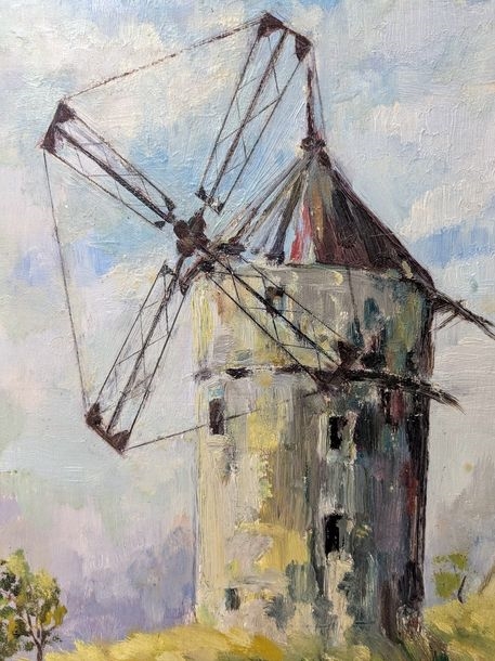 Artwork by Gisela Simon, Windmill, Made of Oil on isorel