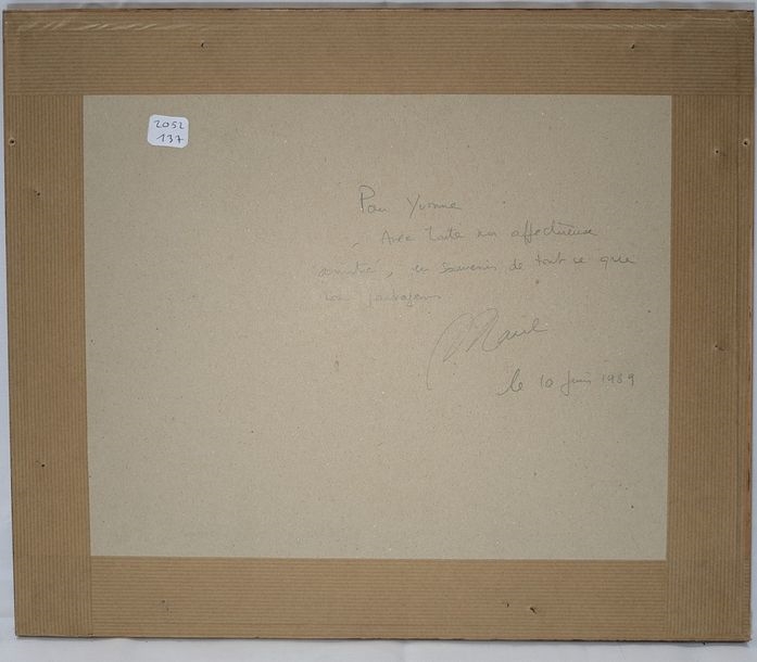 Artwork by M. I. Garnier, Lakescape, Made of watercolor