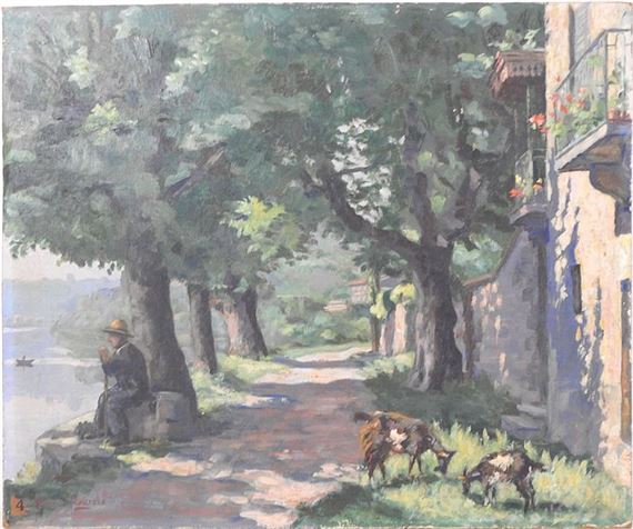 Shepherd and goat on the banks of the Loire - Stéphane Lamarche