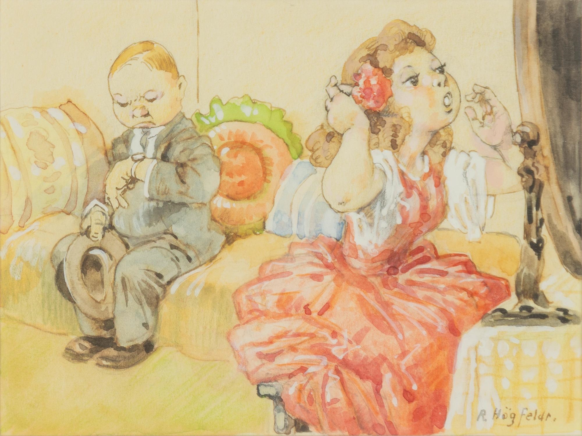 Artwork by Robert Högfeldt, Beauty Affairs, Made of Watercolour with opaque white