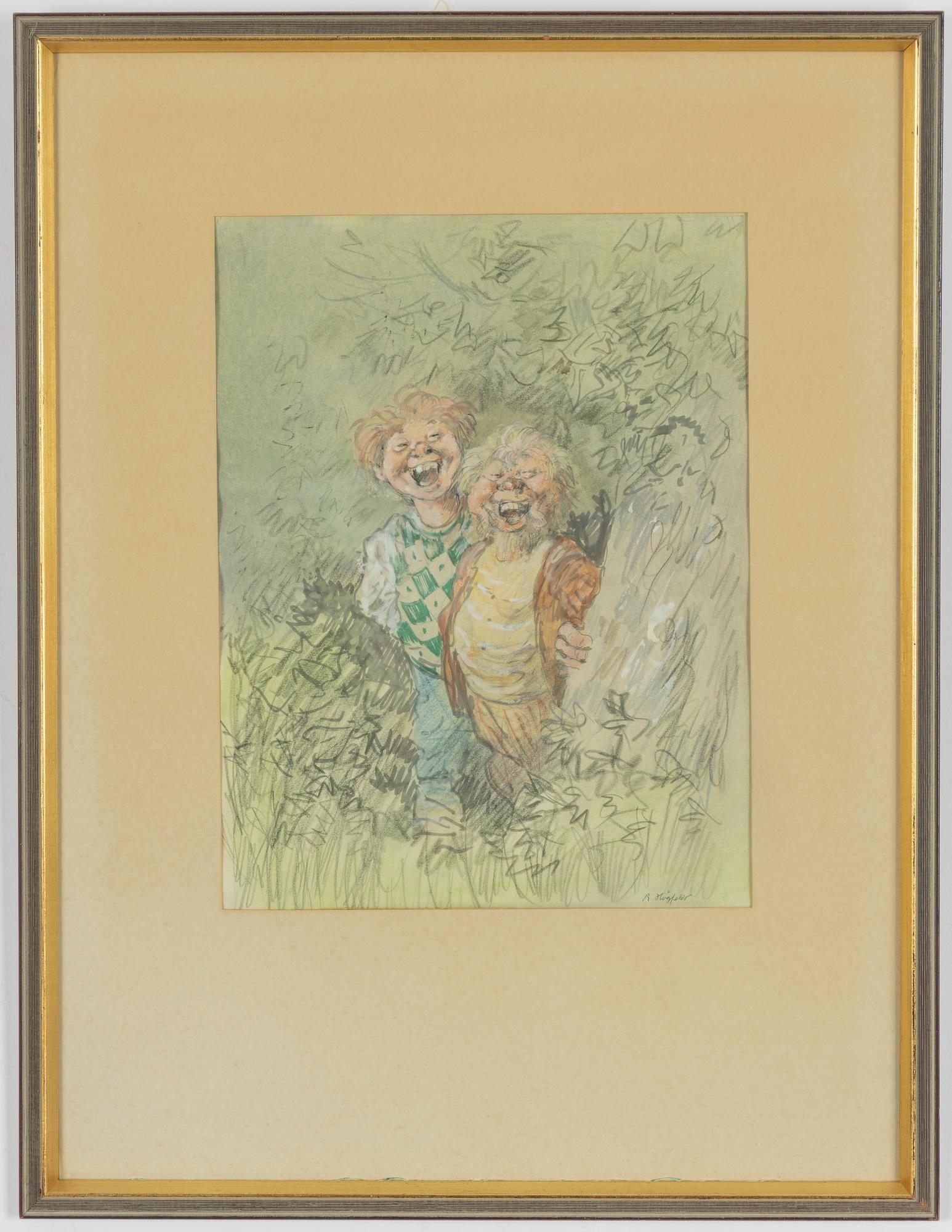 Artwork by Robert Högfeldt, Cheerful Companions, Made of Watercolour