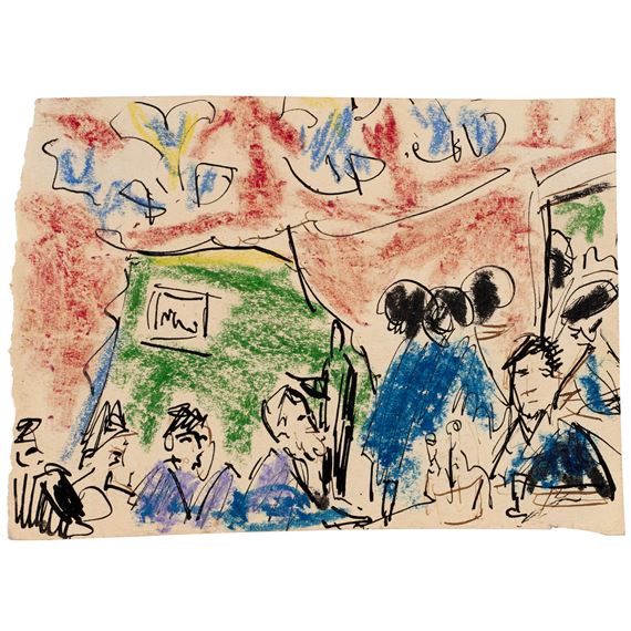 Weinstube (Wine Bar by Ernst Ludwig Kirchner, Executed circa 1909