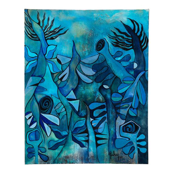 Monochromatic Garden by Edel Alvarez Galban, Painted in 2022