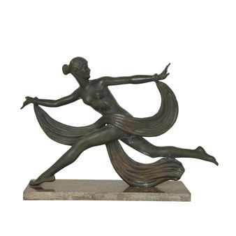 Second half of the 20th century. Set on a granite base. Signed. Total length: 52 cm - Alexandre Ouline