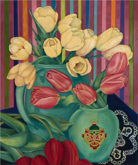 Aqua, Pink + Yellow by Dagmar Cook