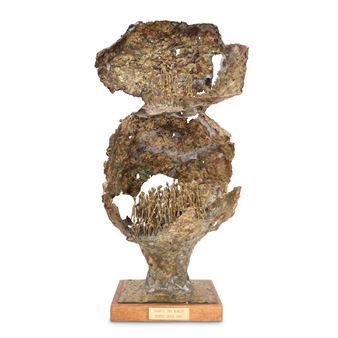 Dante's Two Worlds 30 x 16 x 14 in. (76.2 x 40.6 x 35.6 cm), mounted to a wooden plinth - Bumpei Akaji