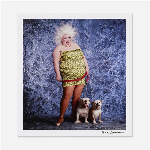 Divine and Her Two Bulldogs, Beatrix and Klaus by Greg Gorman, circa 1984