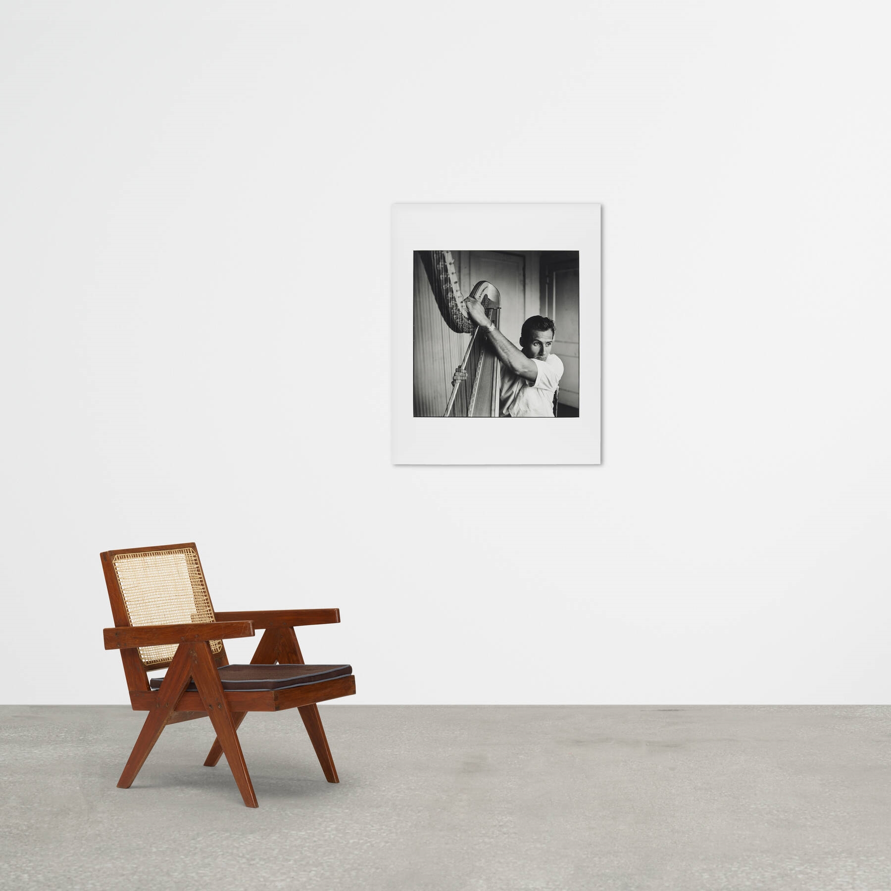 Artwork by Ken Probst, Markus Klinko with His Harp, Made of gelatin silver print