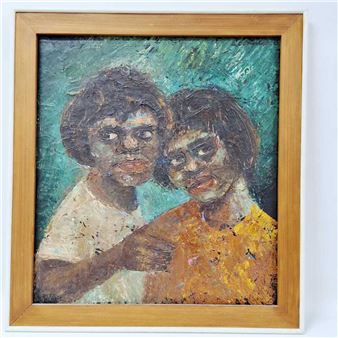 Portrait of Two Children - Ludwik Dutkiewicz