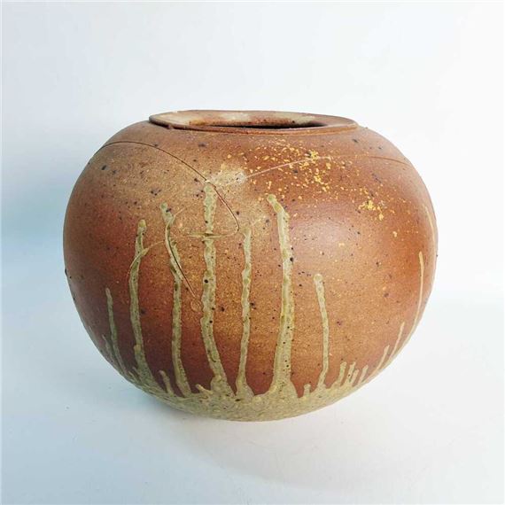Tim Strachan | Studio pottery vase featuring drip glaze and incised ...